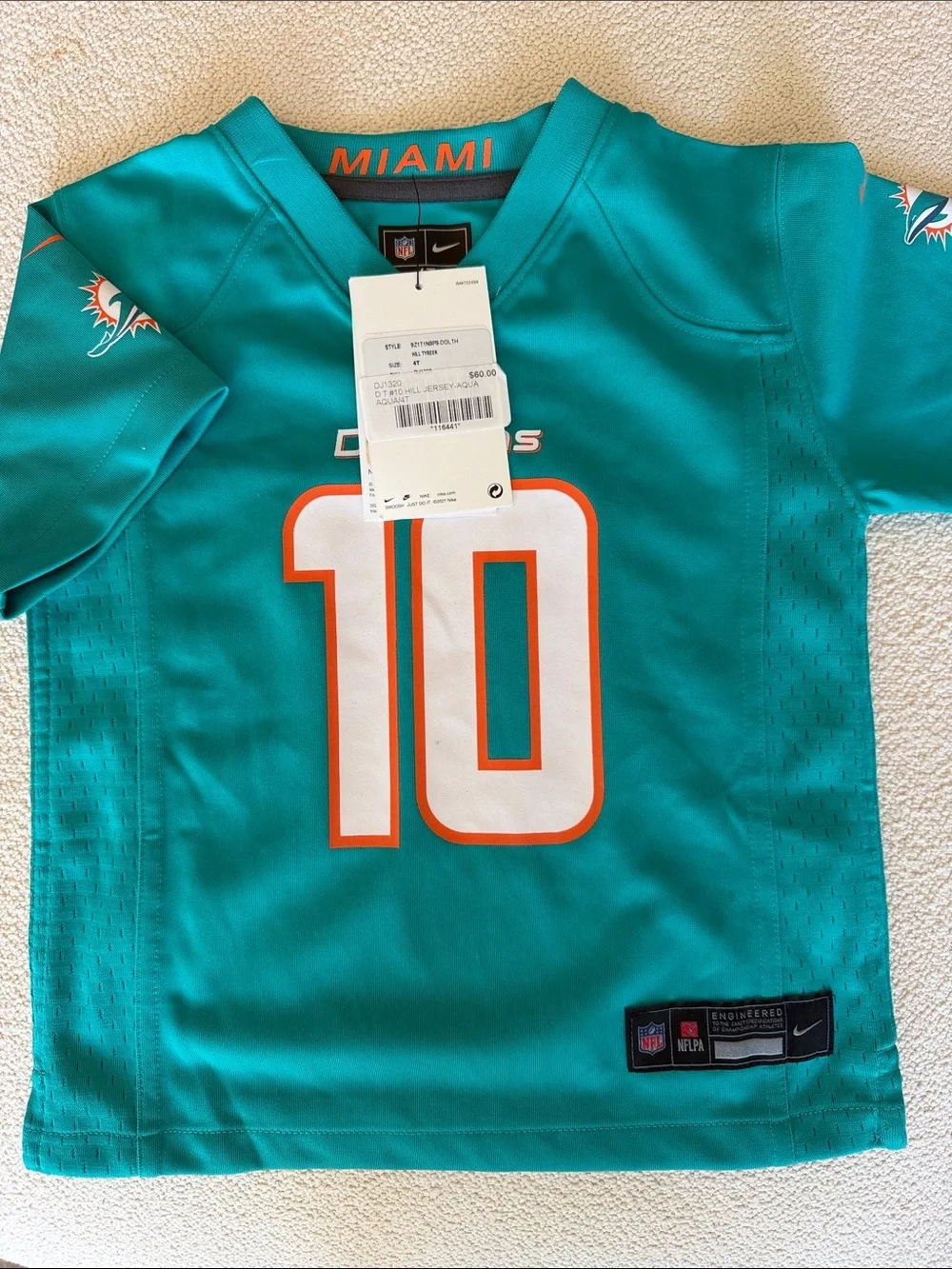 Nike Kids Miami Dolphins Teal Youth Football Jersey #10 with Orange Accents